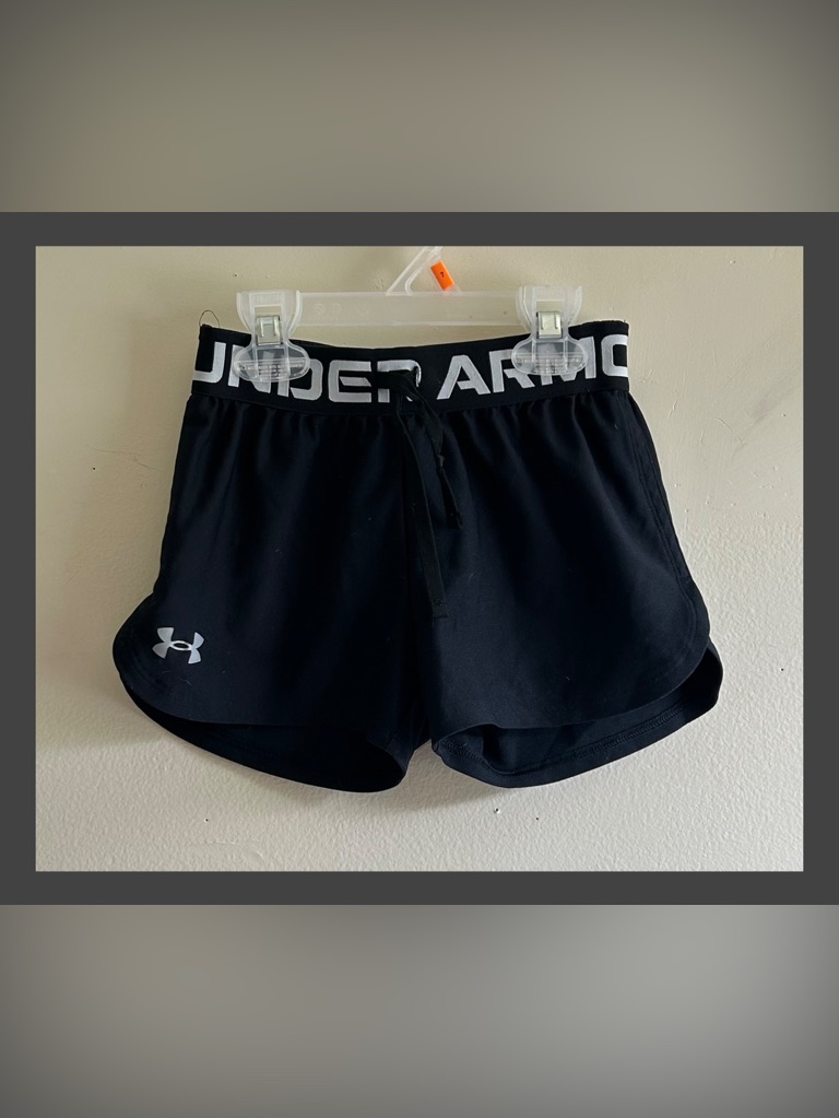 Under Armour Black Girls Logo Waistband Running Shorts